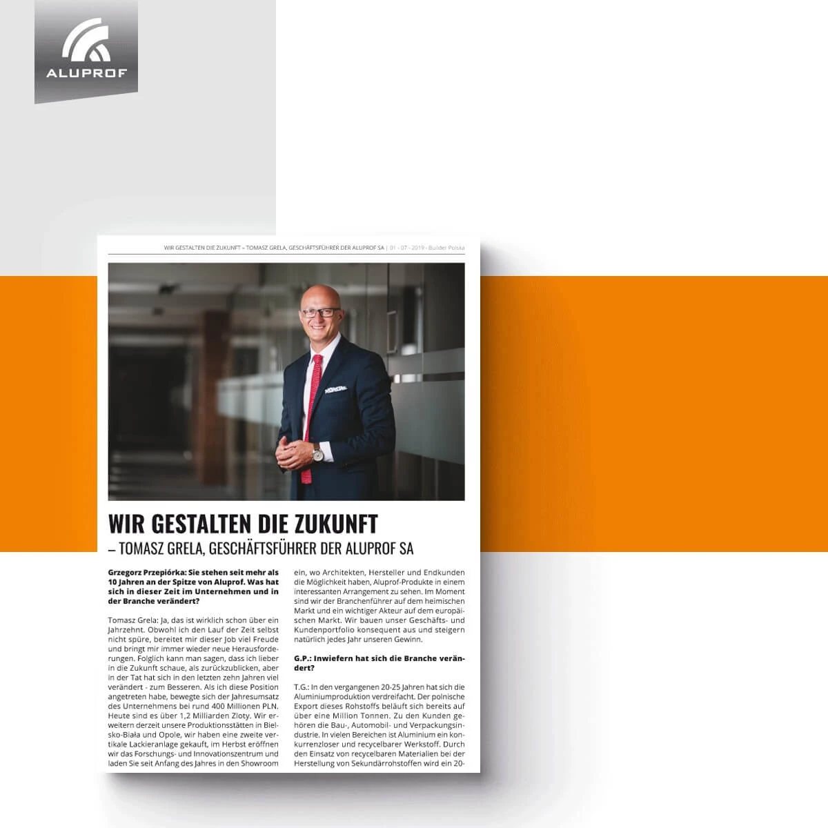 "Wir gestalten die Zukunft" - Interview mit Tomasz Grela im Magazin BUILDER